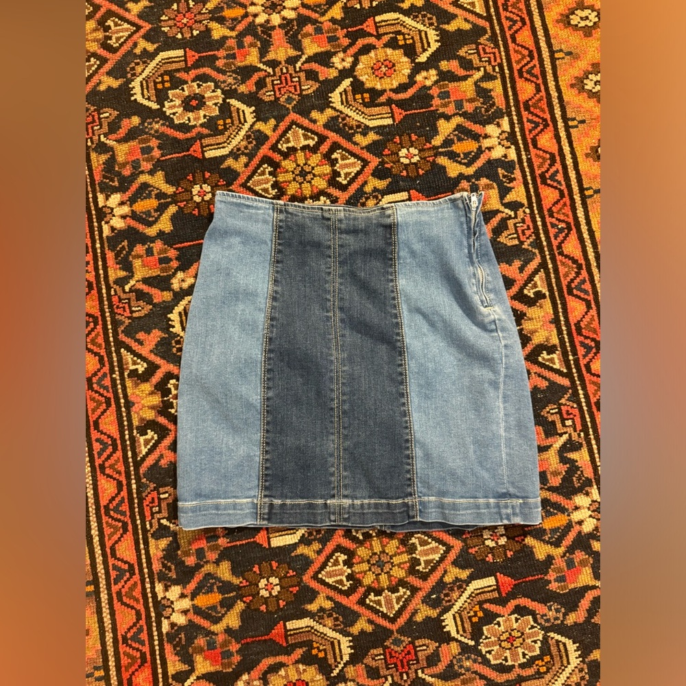 26 in. Pacsun Patchwork Jean Mini Skirt